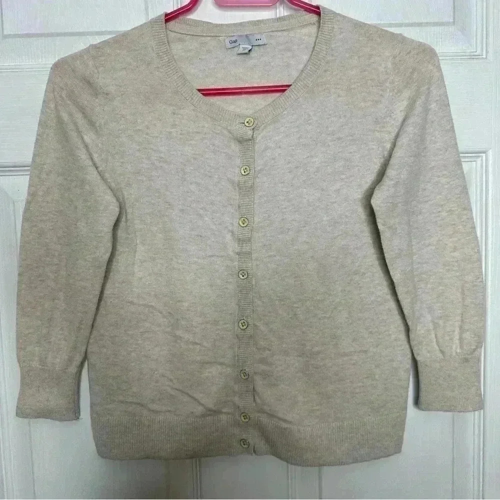 GAP Factory Cardigan 3/4 Sleeves Cream Size Extra  Small
